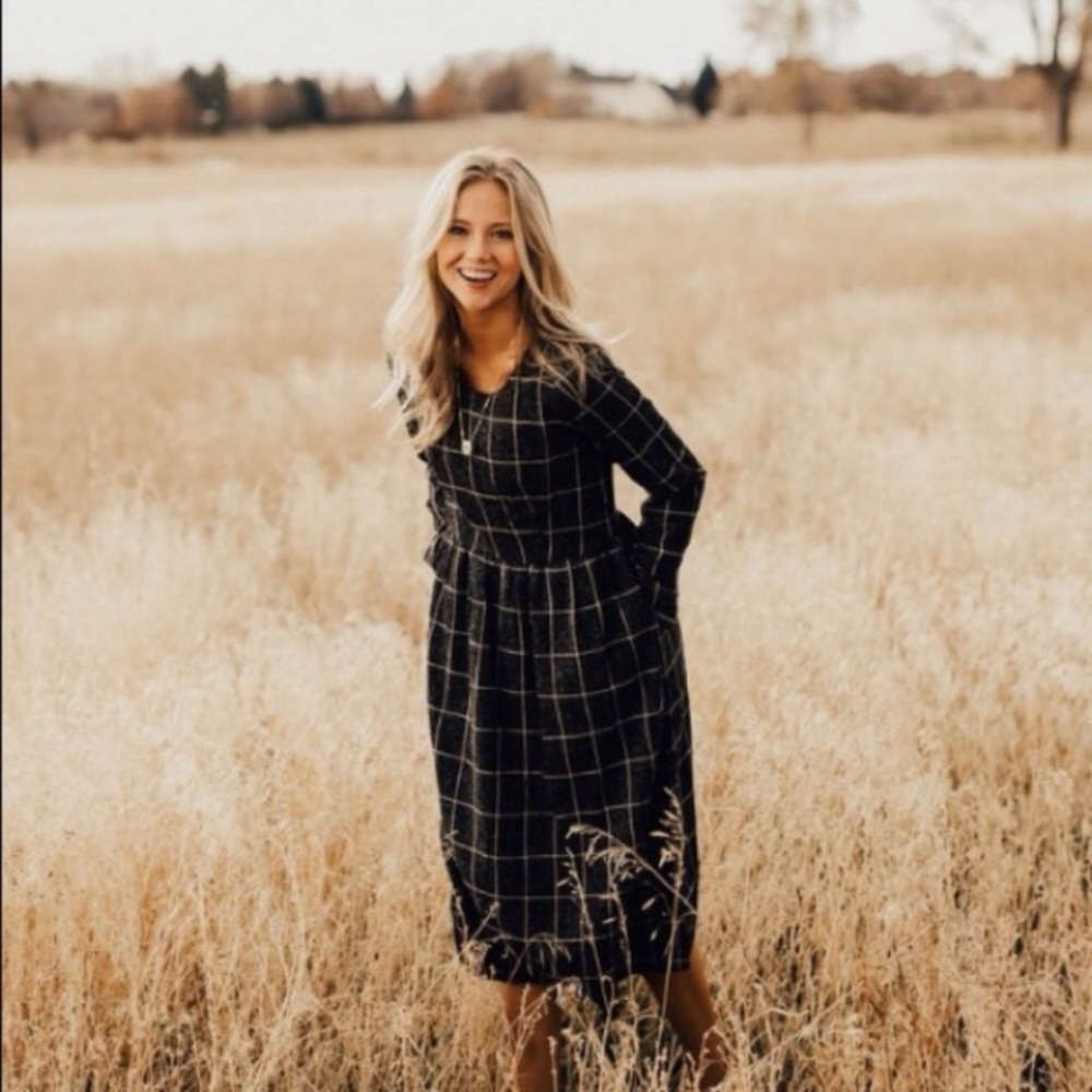 ISO Roolee grid-pattern dress in S or M